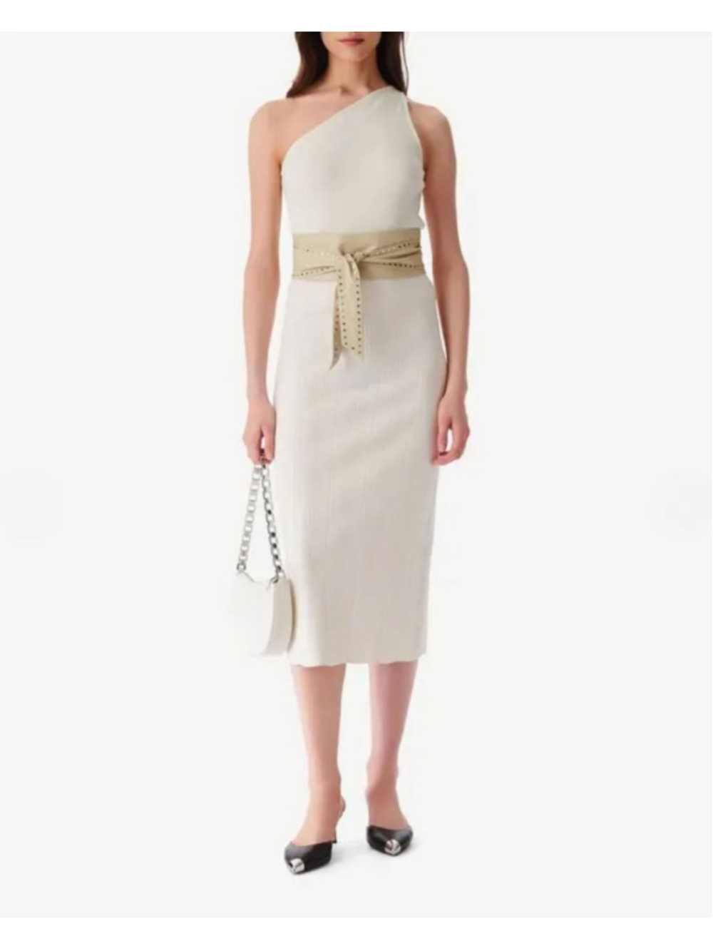 IRO‎ Paris Caifa White Knit Midi Skirt Small NWT